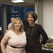 alumna Krystal Kane and Donna Gerson at 10th anniversary pro bono reception 2016